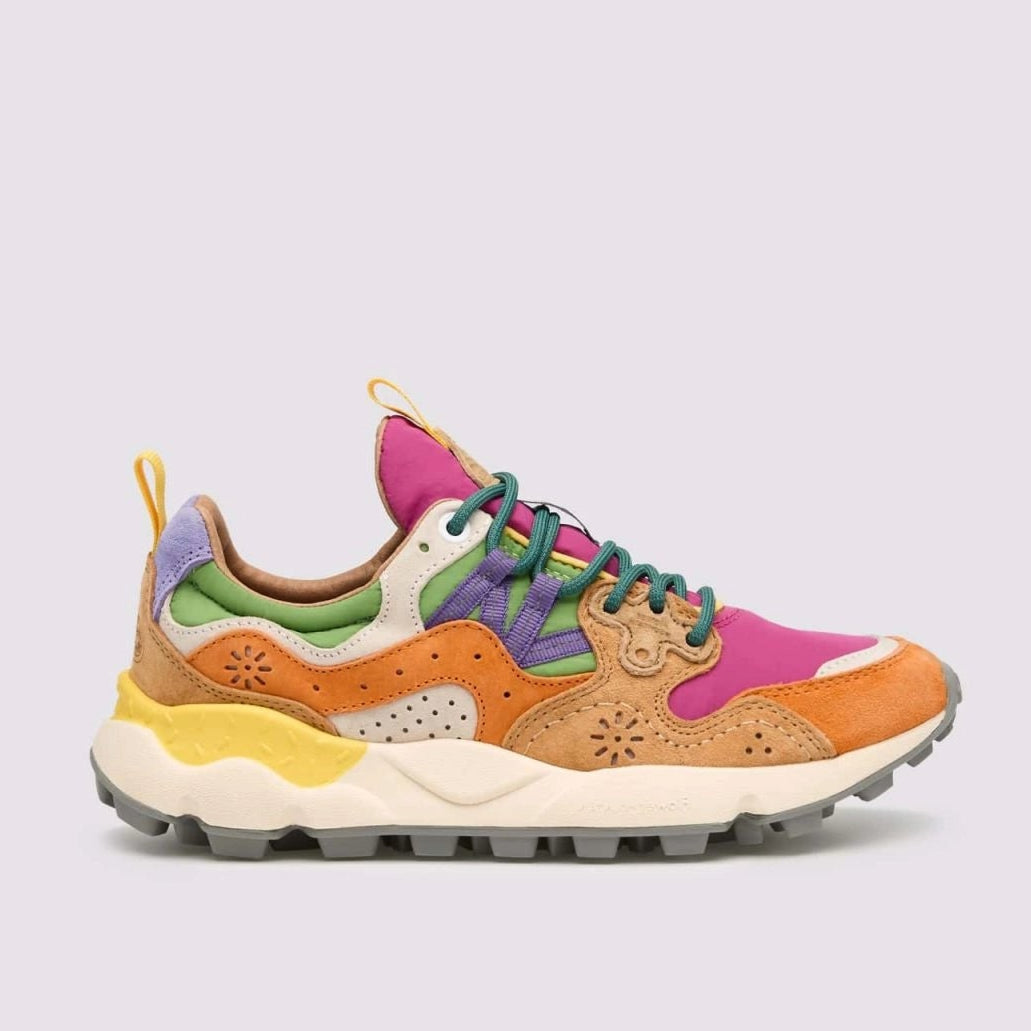 Sneakers FLOWER MOUNTAIN model yamano woman suede/nylon orange-fuchsia orange arancio for women