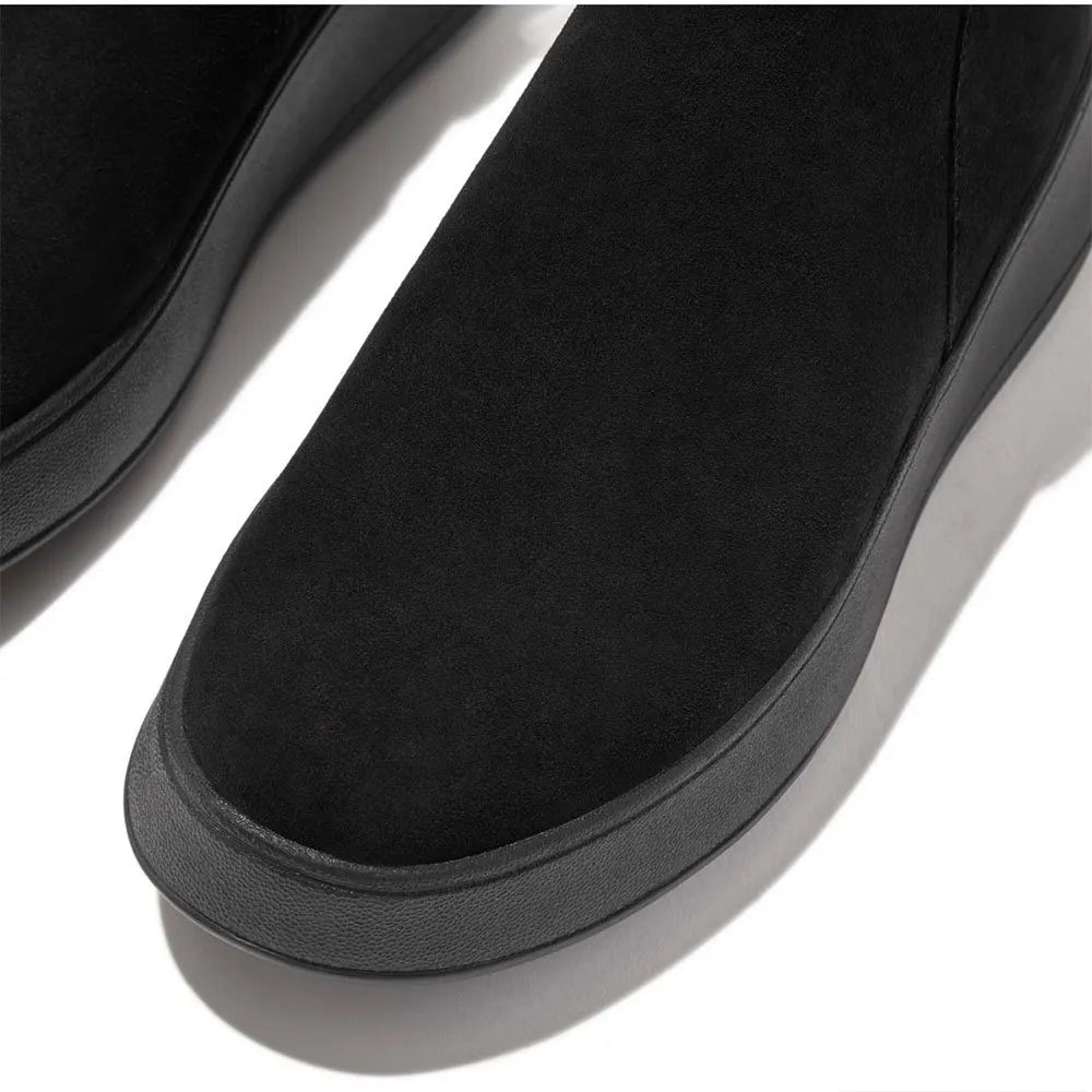 FITFLOP | BOTAS MUJER | W F MODE SUEDE FLATFORM ZIP ANKLE BOOTS ALL BLACK | NEGRO