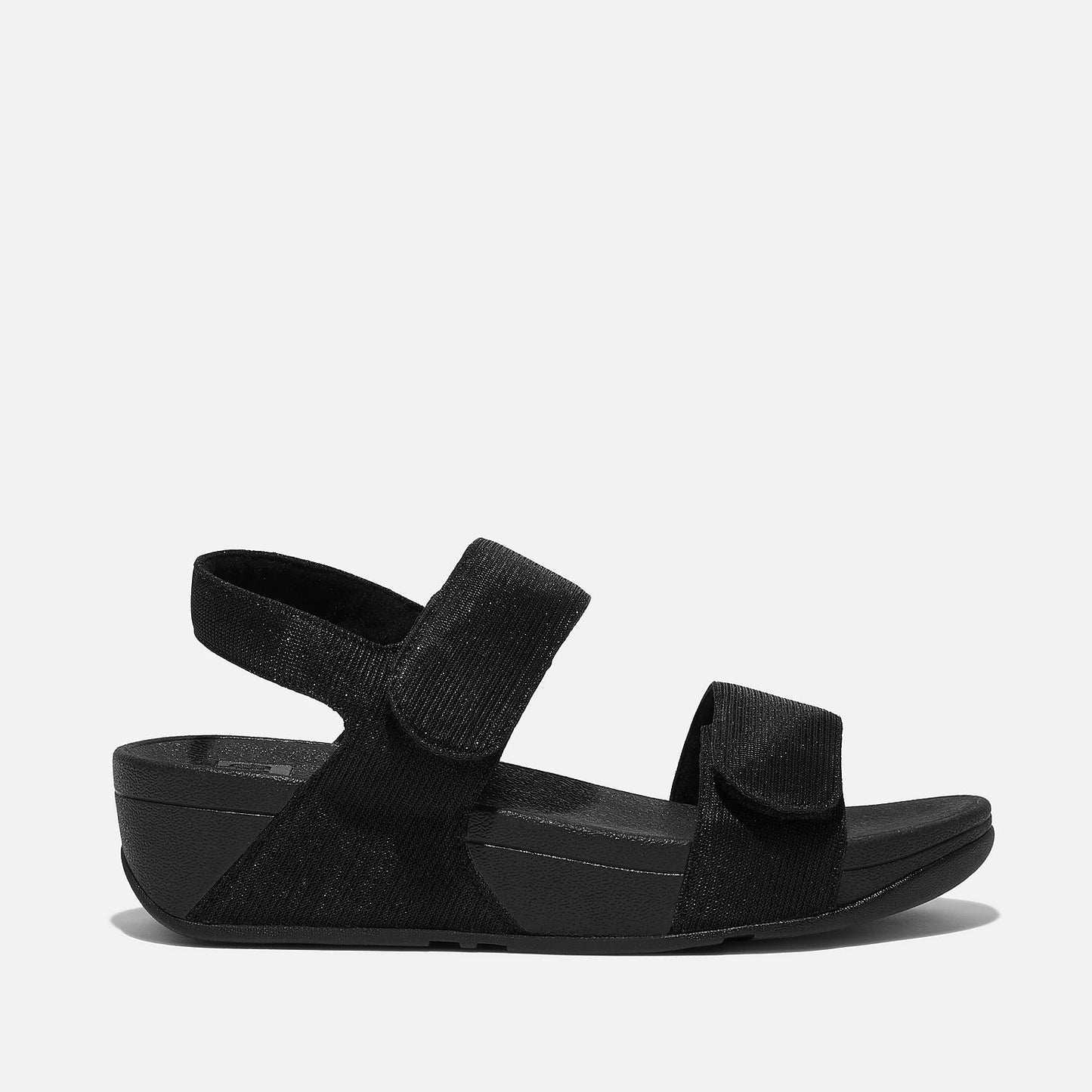 FITFLOP | WOMEN'S SANDALS | LULU ADJUSTABLE SHIMMERLUX BACK STRAP SANDALS ALL BLACK | BLACK