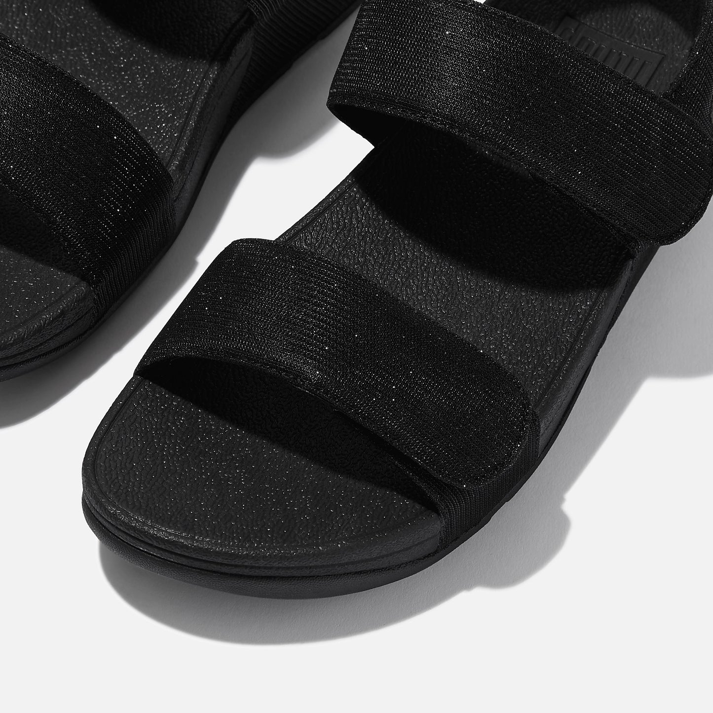 FITFLOP | WOMEN'S SANDALS | LULU ADJUSTABLE SHIMMERLUX BACK STRAP SANDALS ALL BLACK | BLACK