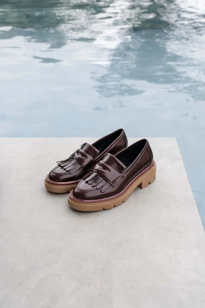REGARDE LE CIEL | DAMENLOAFERS | GINEVRA ROCK BORDEAUX | ROT