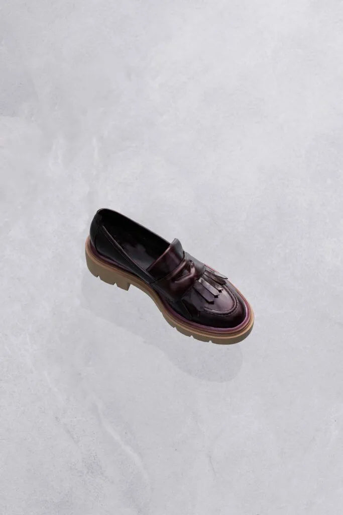 REGARDE LE CIEL | DAMENLOAFERS | GINEVRA ROCK BORDEAUX | ROT