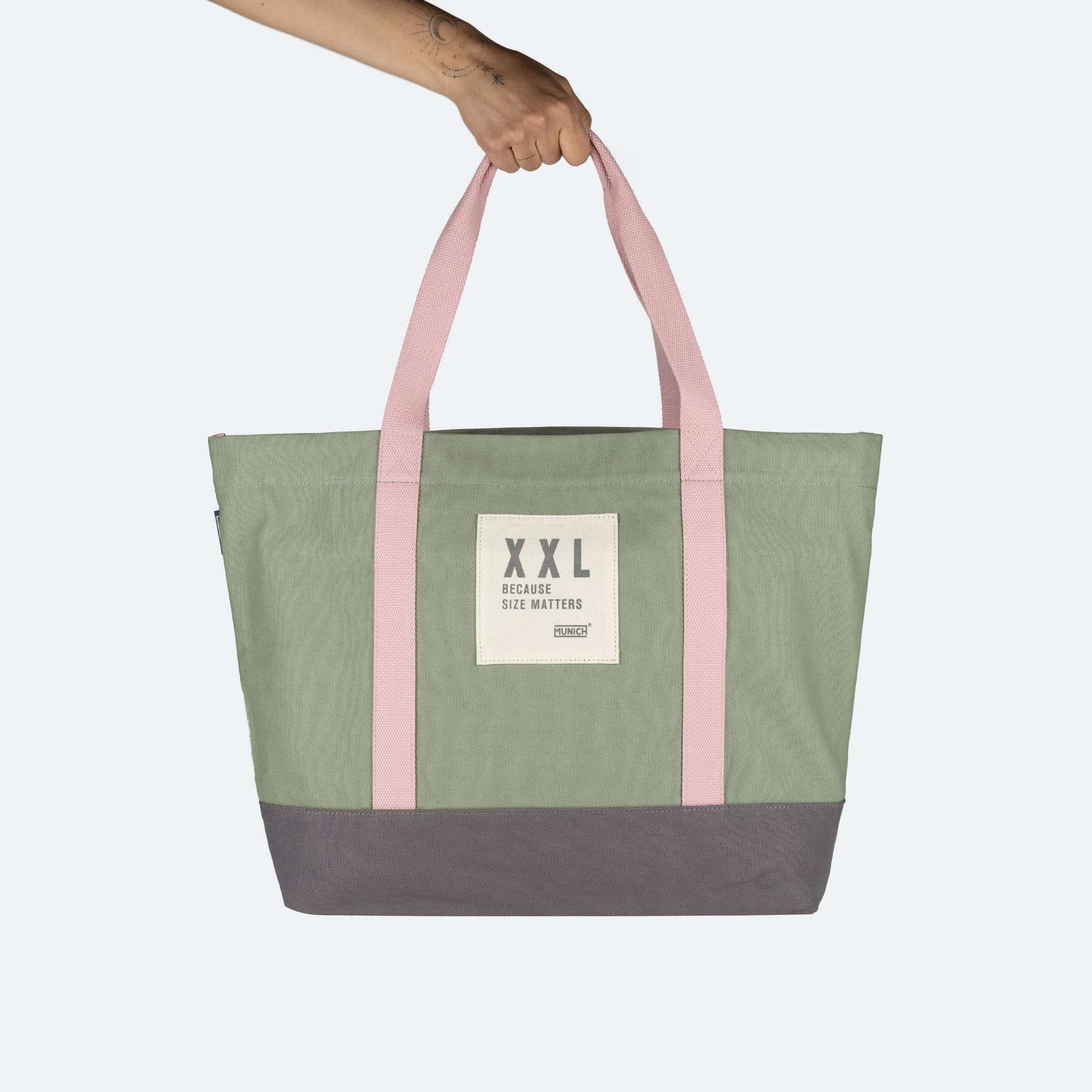 Unisex-Tasche der Marke Munich, Go Go Tan Shopper Khaki-Modell in Khaki-Farbe