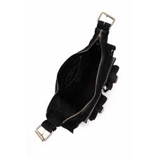 NUNOO | BOLSO MUJER | SALLY BUCKLE SCUBA BLACK W ANTIQUE SILVER | NEGRO