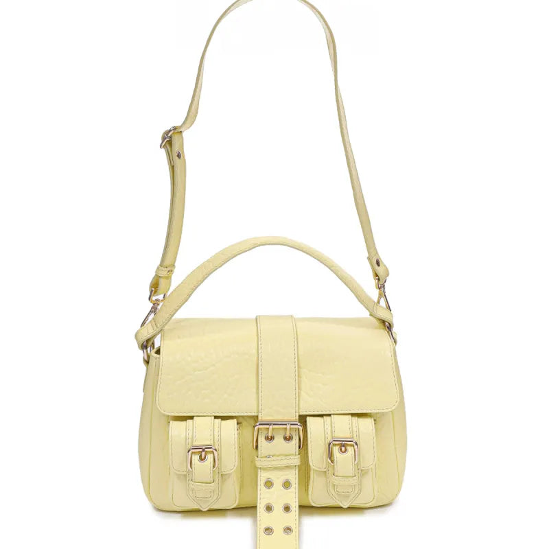 NUNOO Honey Buckle NEW Zealand Yellow W GOLD: amarillo bag for