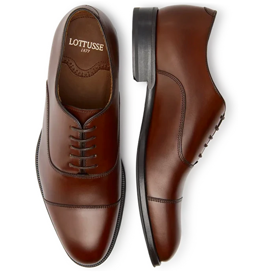 LOTTUSSE | MEN'S DRESS SHOES | OXFORD LENOX | BROWN