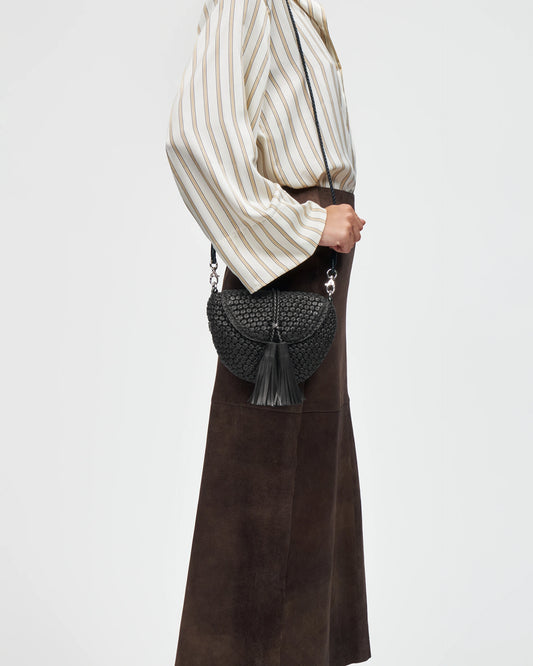 LOTTUSSE | BOLSOS | MUJER | BANDOLERA NEGRA DE CORDERO MERINO SOFT NEGRO | NEGRO