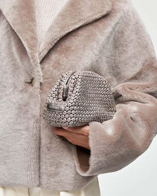 LOTTUSSE | BOLSOS | MUJER | BOLSO DE MANO NOODBAG PIEL DE CORDERO PLATA | PLATEADO