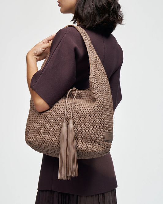 LOTTUSSE | BOLSOS | MUJER | BOLSO SACO HOBO NOODBAG PIEL DE CORDERO TOPO | MARRÓN