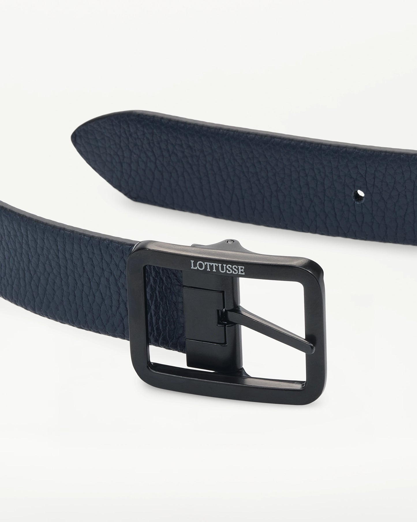 LOTTUSSE | CINTURONES | HOMBRE | CINTURÓN DE PIEL DE BECERRO MARRÓN/NEGRO AZUL MARINO | AZUL MARINO