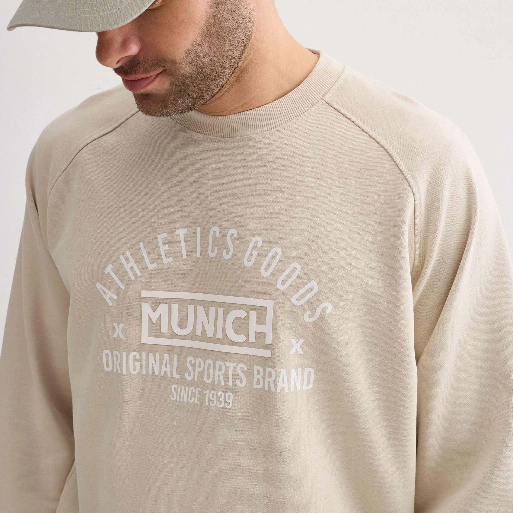 Sweatshirts Unisex De La Marca Munich Modelo Sweatshirt Crew Lifestyle Sand En Color Beige