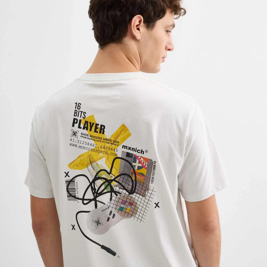 Camisetas Unisex De La Marca Munich Modelo Oversize T-Shirt Gamer Streetwear Off White En Color Blanco