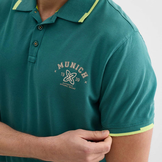MUNICH | POLOSHIRTS | HEREN | VARSITY LIFESTYLE POLOSHIRT C/GROEN