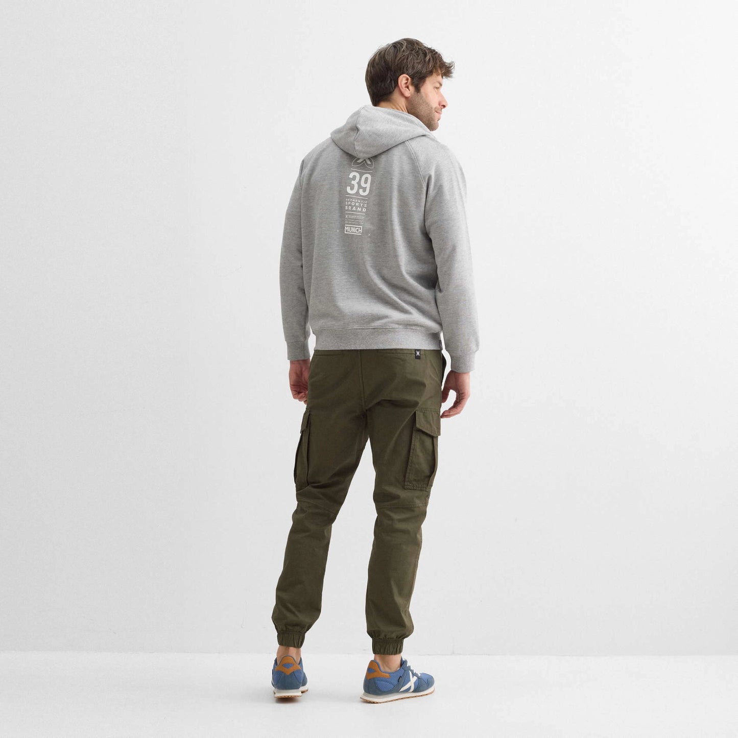 MUNICH | SUDADERA | UNISEX | HOODIE TAPE LIFESTYLE GREY MELANGE | GRIS