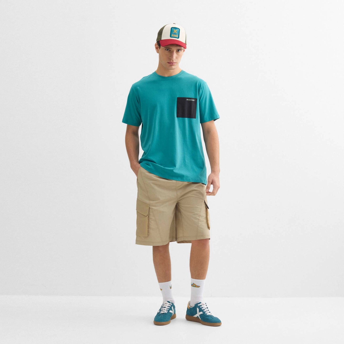 MUNICH | CAMISETAS | UNISEX | OVERSIZE T-SHIRT BOXES STREETWEAR PETROLEUM | AZUL