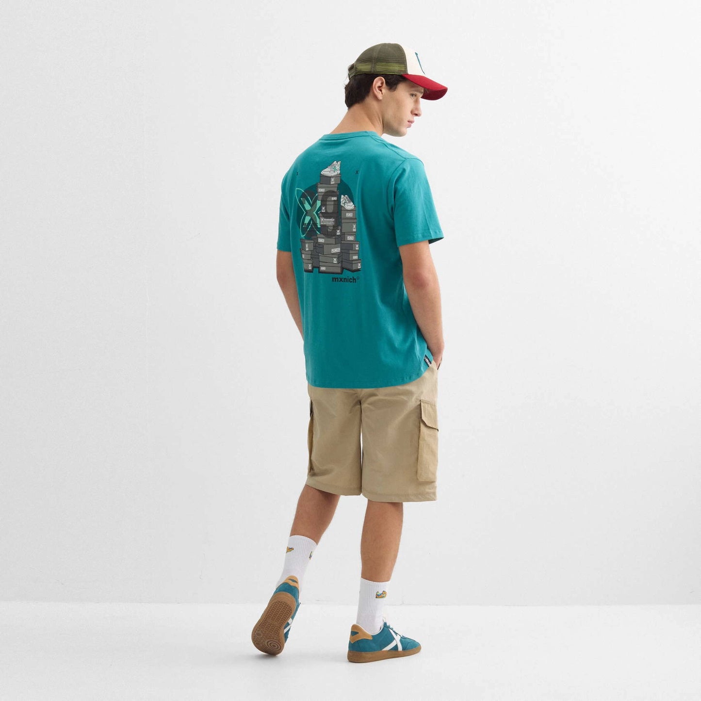 MUNICH | CAMISETAS | UNISEX | OVERSIZE T-SHIRT BOXES STREETWEAR PETROLEUM | AZUL