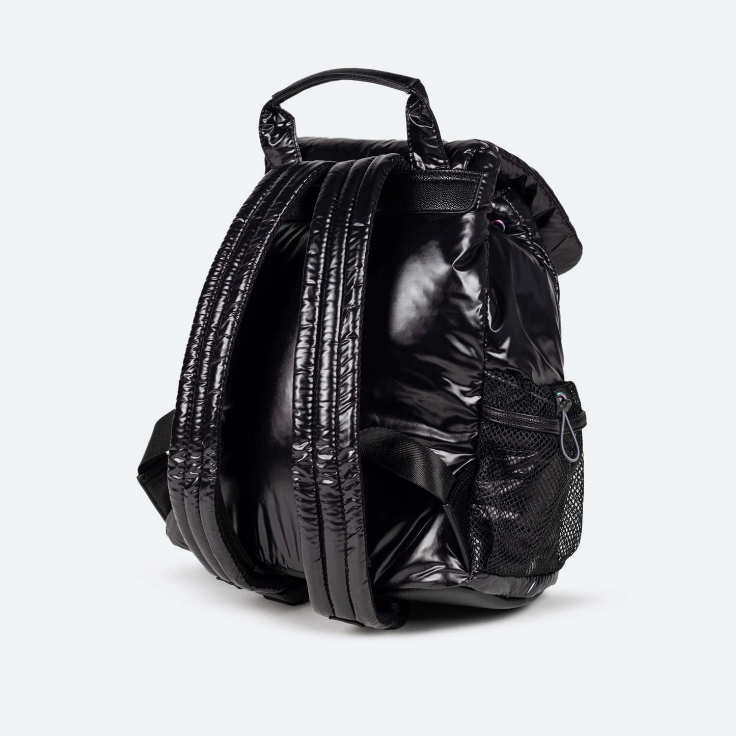 MUNICH | DAMENTASCHEN | GLANZ RECYCELTER RUCKSACK SCHWARZ SCHWARZ | SCHWARZ