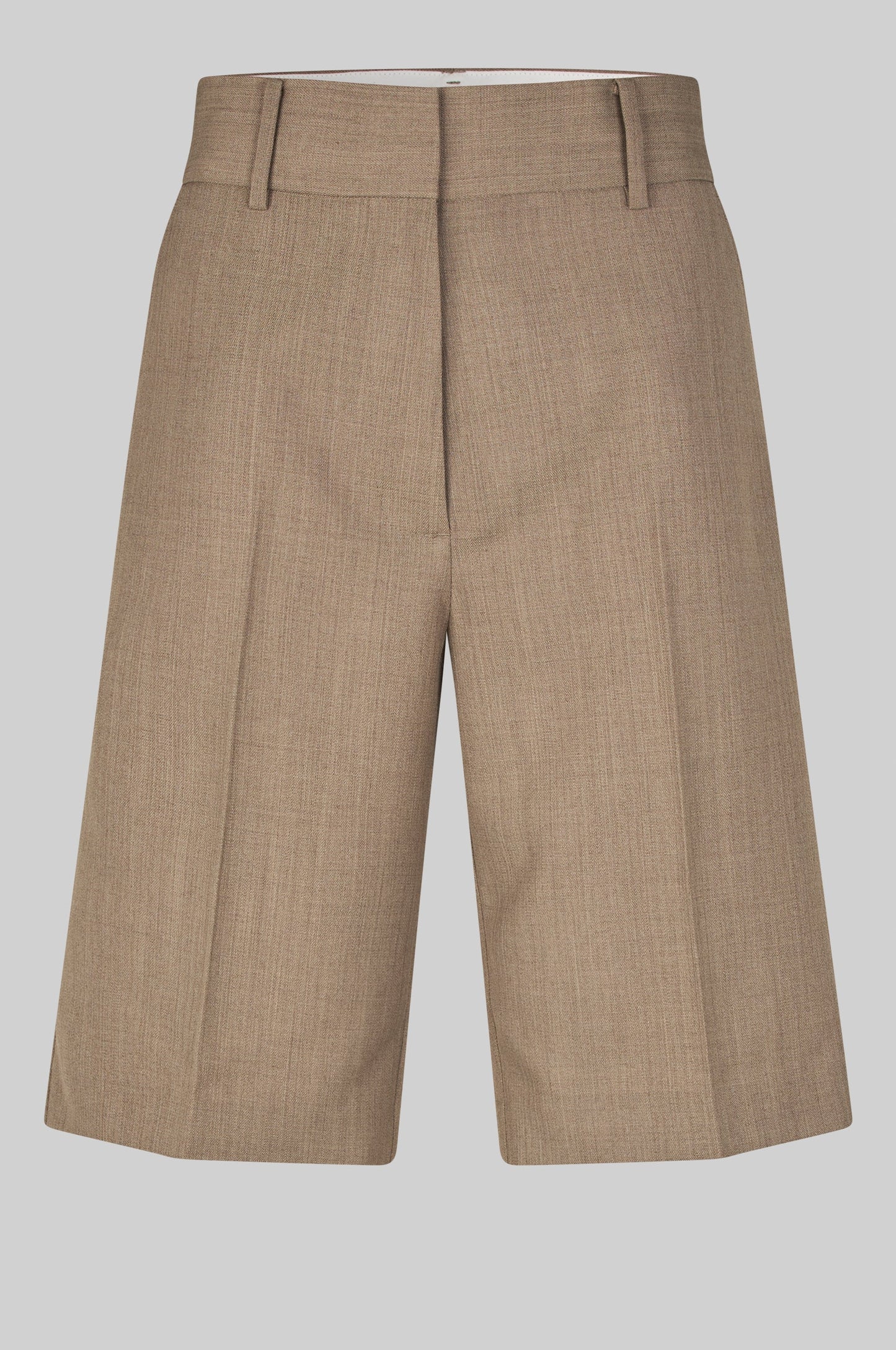 SECOND FEMALE | PANTALONES CORTOS | MUJER | LEVELUP TAILORED SHORTS MID BROWN MELANGE | MARRÓN