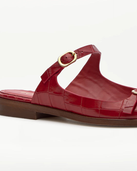 LOTTUSSE | SANDALIAS | MUJER | NYLO COCODRILO ANIMAL PRINT | ROJO