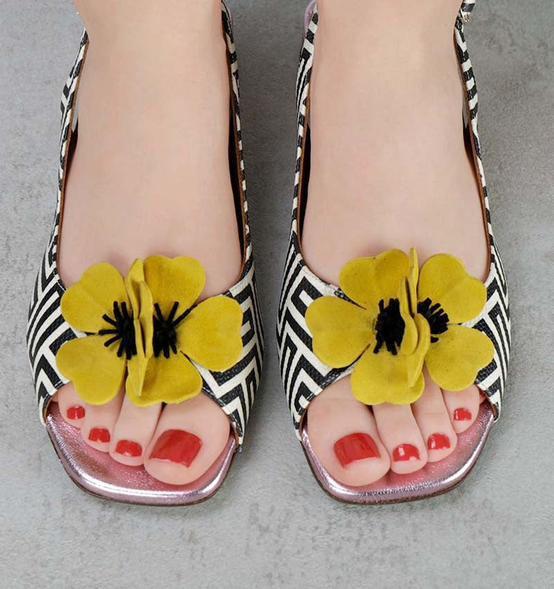 CHIE MIHARA | WOMEN'S SANDAL | TAYDA BLACK & WHITE | MULTICOLORED