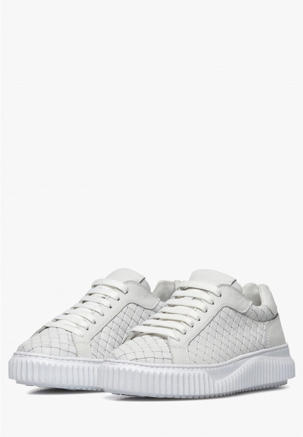 VOILE BLANCHE | SNEAKERS | FRAU | LIPARI GEWEBTES NAPPA WEISS