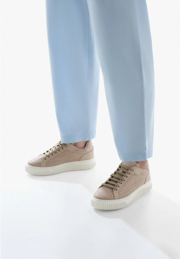 VOILE BLANCHE | SNEAKERS | FRAU | LIPARI GEWEBTES NAPPA BEIGE