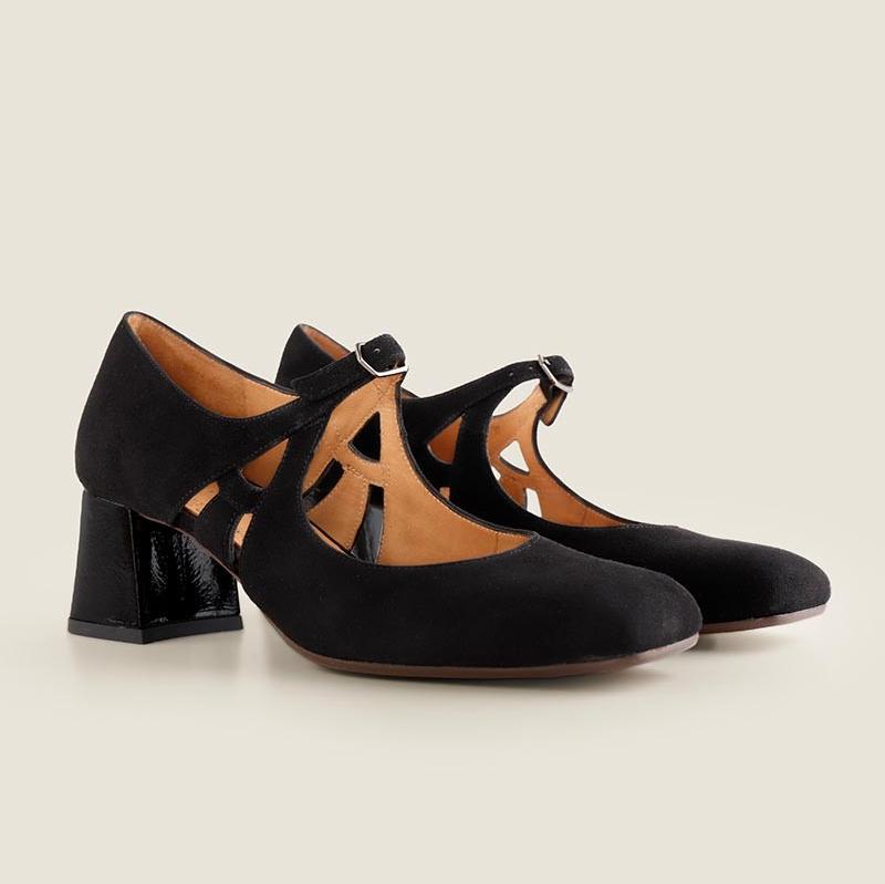 CHIE MIHARA | CHAUSSURES HABILLÉES FEMME | DAIM VYSTA | NOIR