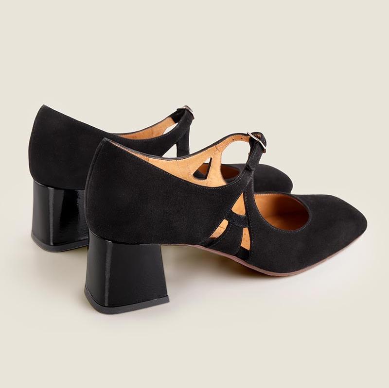 CHIE MIHARA | CHAUSSURES HABILLÉES FEMME | DAIM VYSTA | NOIR
