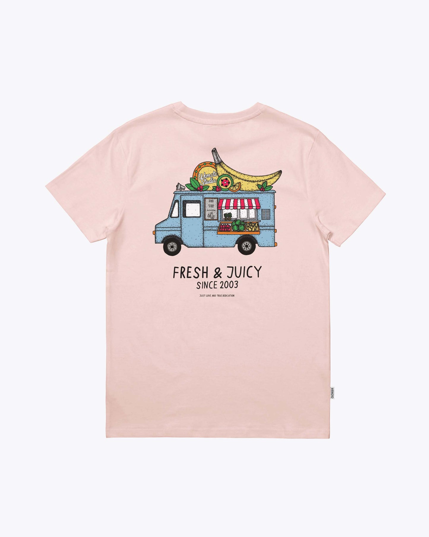 WEMOTO | Herren Artwork T-Shirt | Fruit Truck Peach T-Shirt | Orange