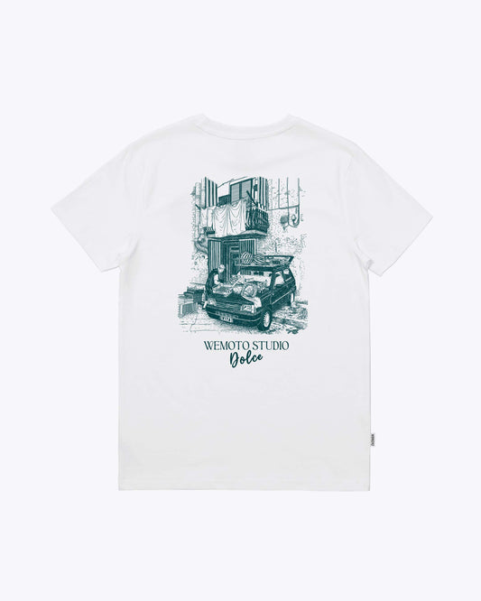 WEMOTO | メンズ アートワーク Tシャツ | マーケット Tシャツ ホワイト | ホワイト