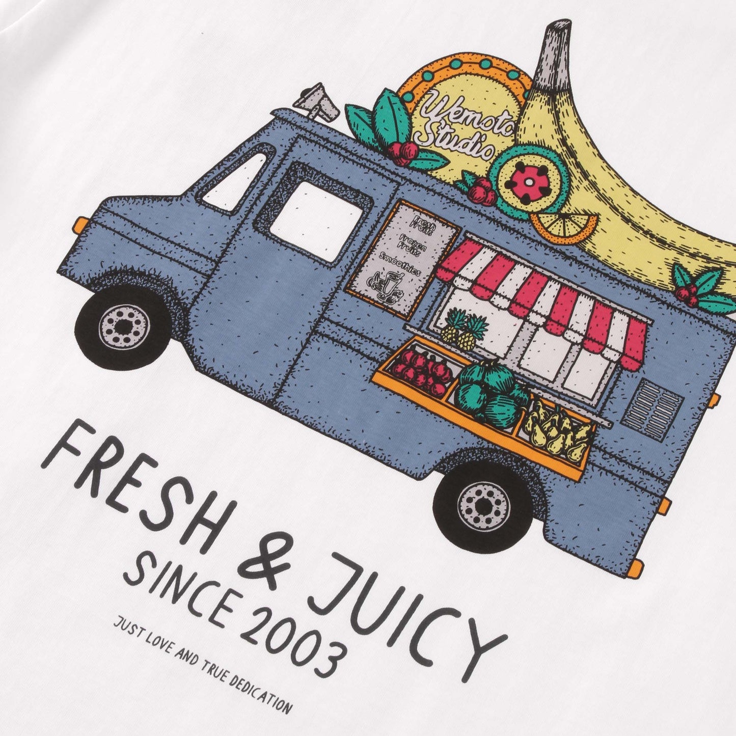 WEMOTO | HERREN-ARTWORK-T-SHIRT | FRUIT TRUCK-T-SHIRT WEISS | WEISS
