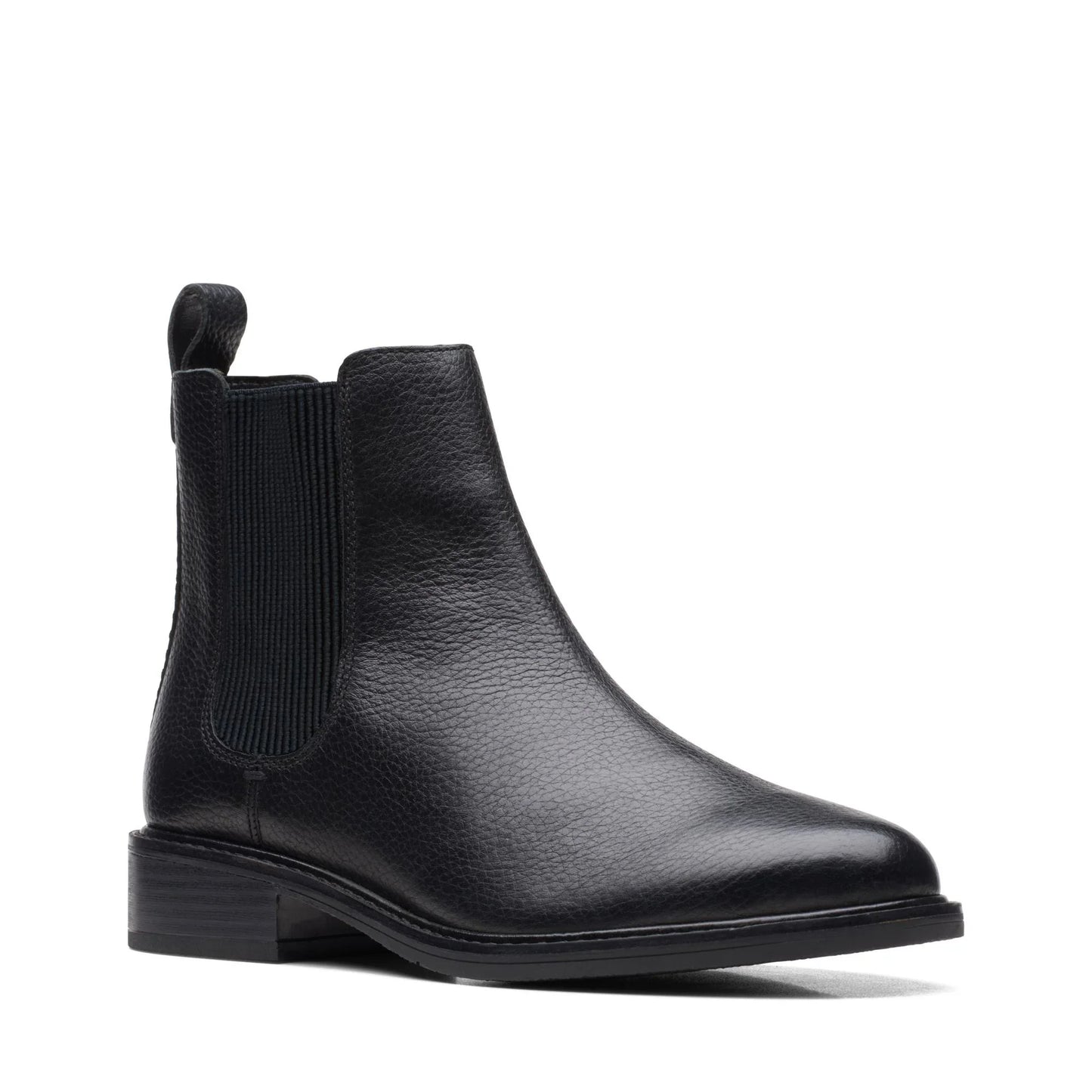 Clarks 女士切尔西靴,科隆 Arlo 黑色皮革,黑色