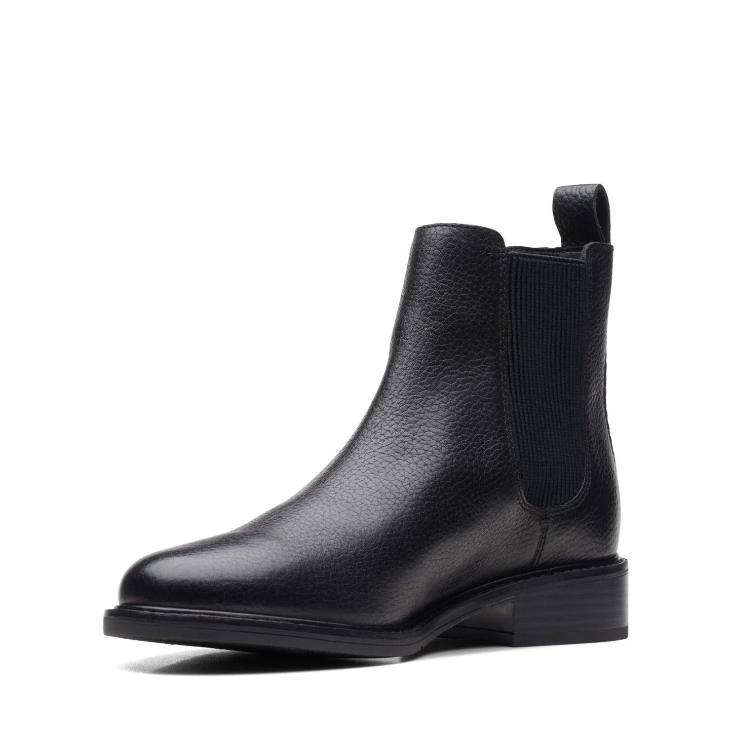 Clarks 女士切尔西靴,科隆 Arlo 黑色皮革,黑色