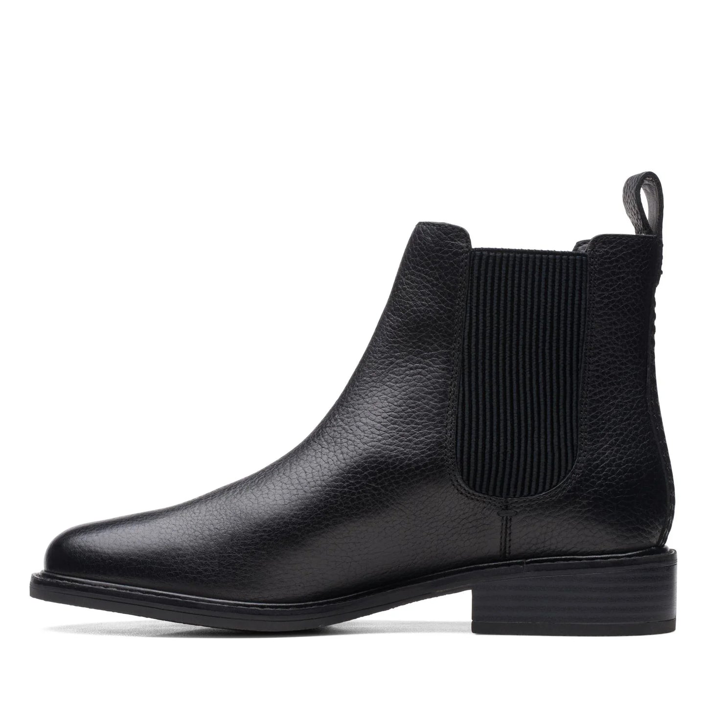 Clarks 女士切尔西靴,科隆 Arlo 黑色皮革,黑色
