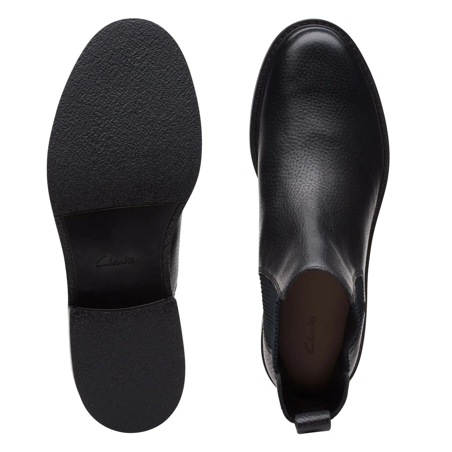 Clarks 女士切尔西靴,科隆 Arlo 黑色皮革,黑色