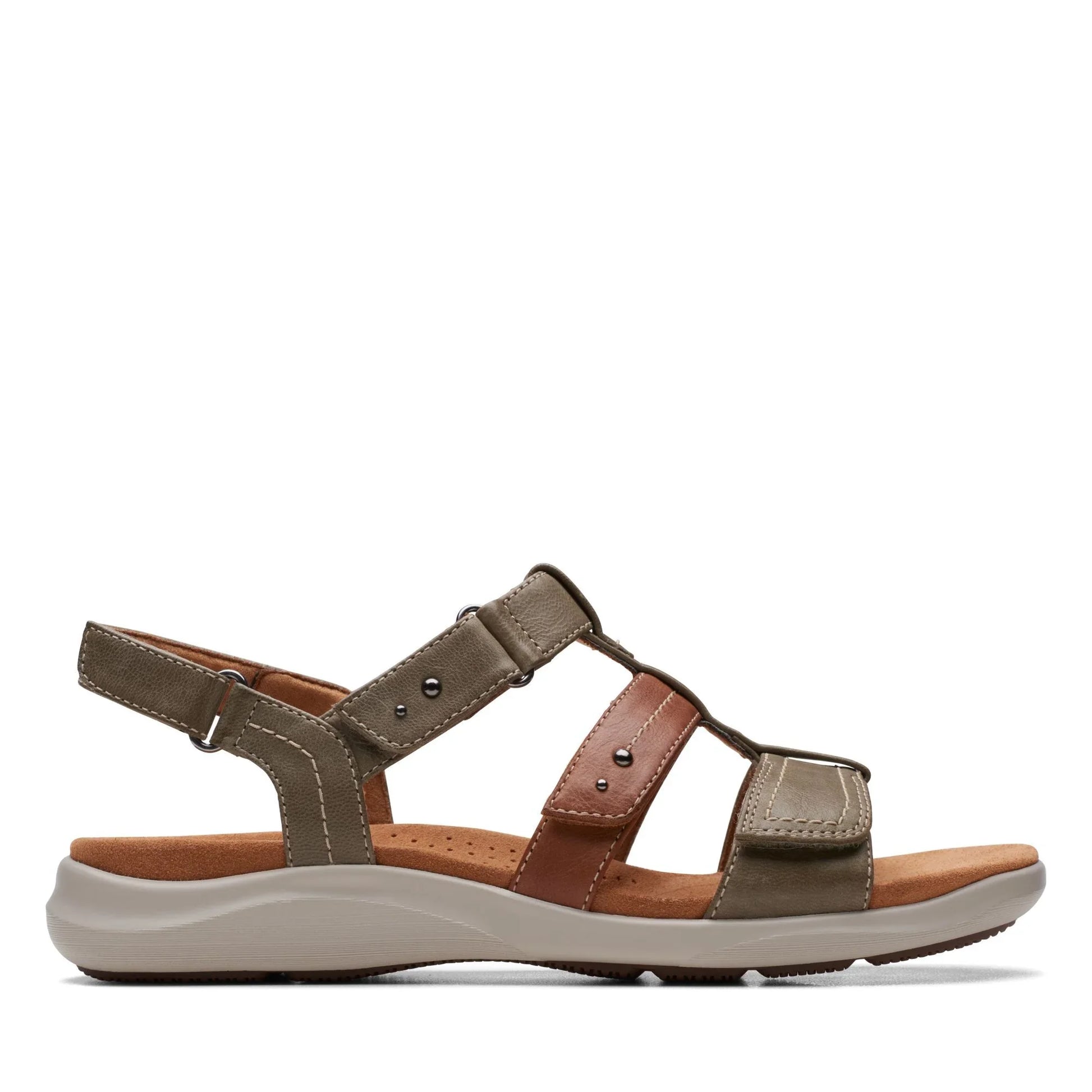 Clarks 女士 Kitly Step 橄榄绿组合凉鞋