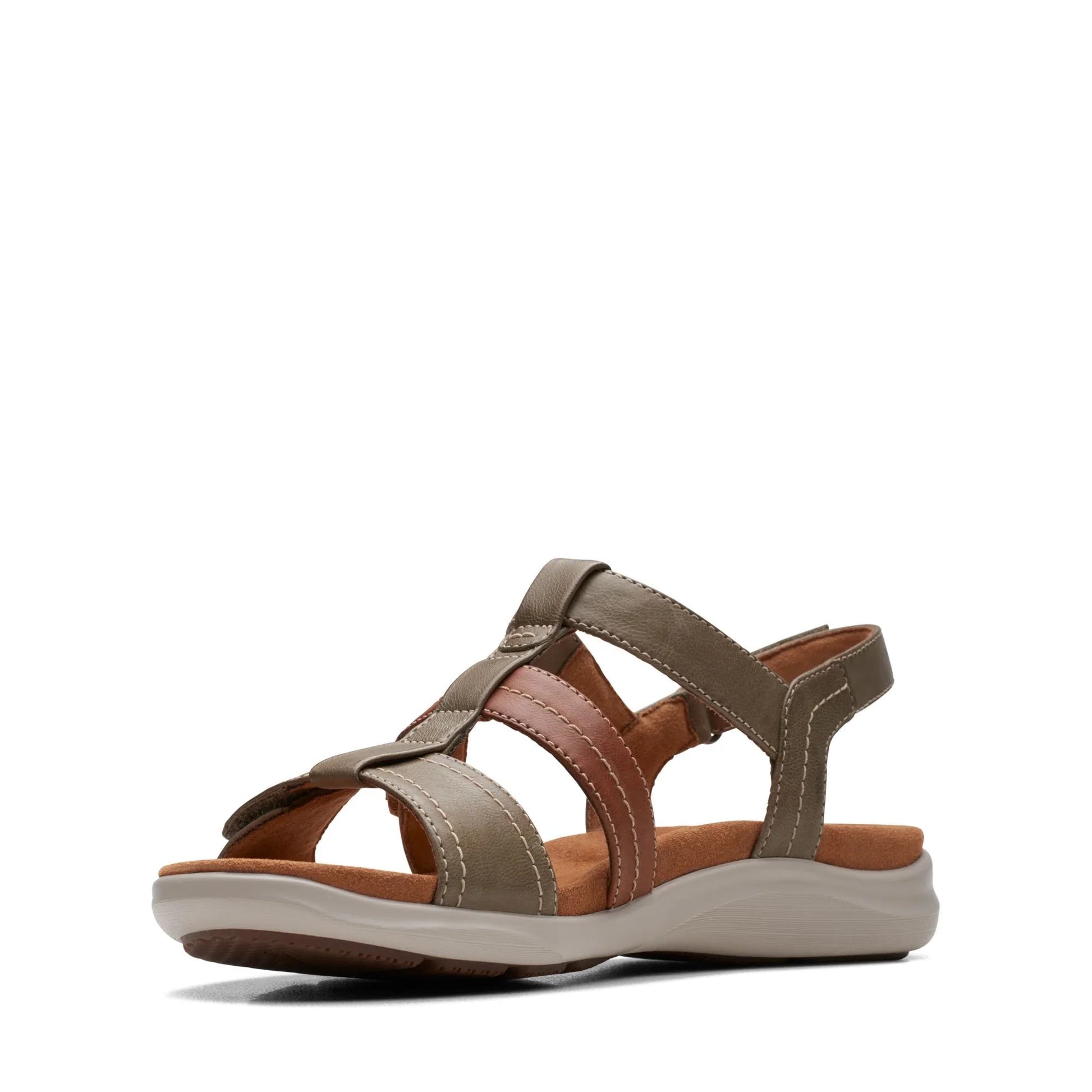 Clarks 女士 Kitly Step 橄榄绿组合凉鞋