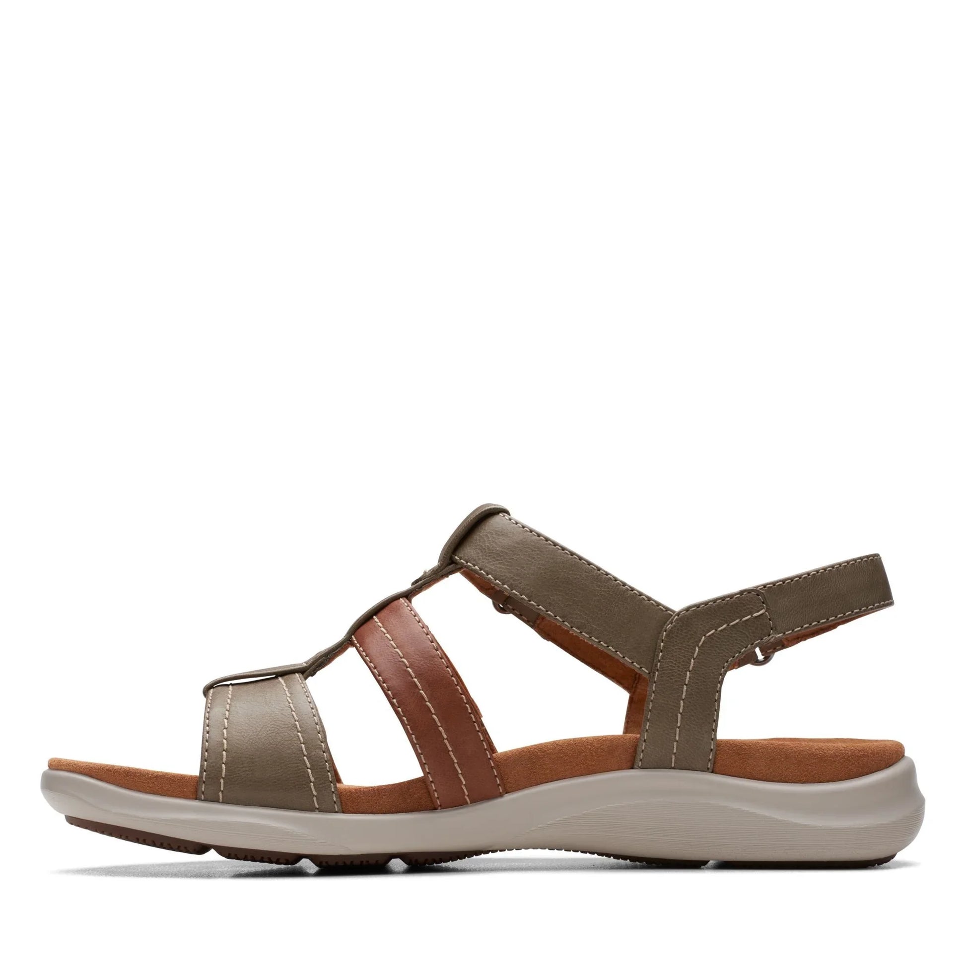 Clarks 女士 Kitly Step 橄榄绿组合凉鞋