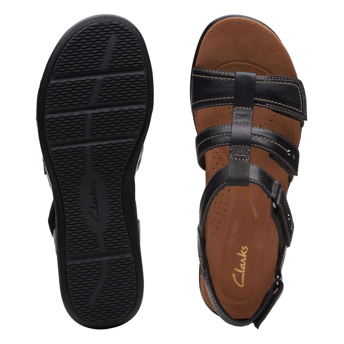 Sandalias De La Marca Clarks Para Mujer Modelo Kitly Step Black/Black En Color Negro