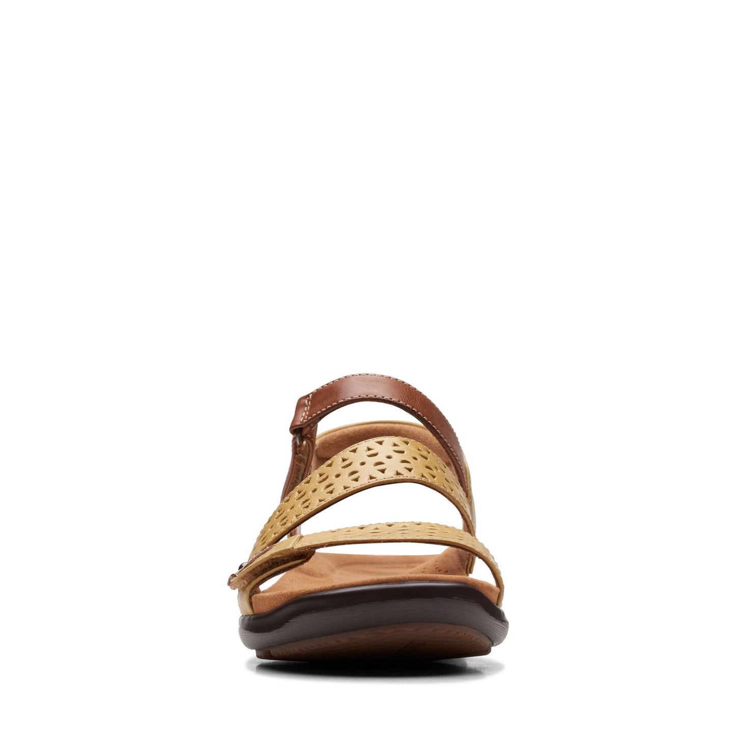 CLARKS レディース キトリーウェイ イエローレザーサンダル(イエロー)