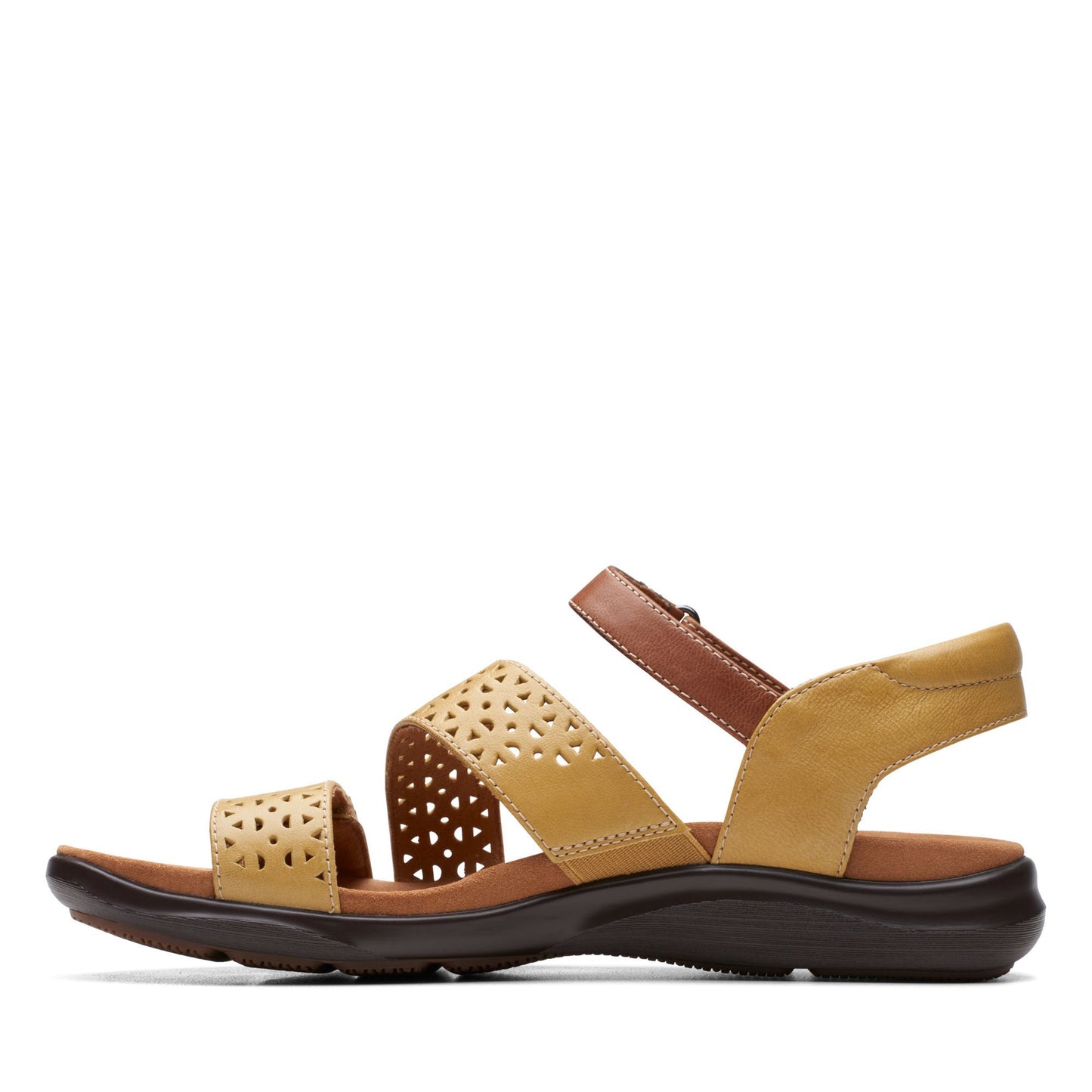 CLARKS レディース キトリーウェイ イエローレザーサンダル(イエロー)