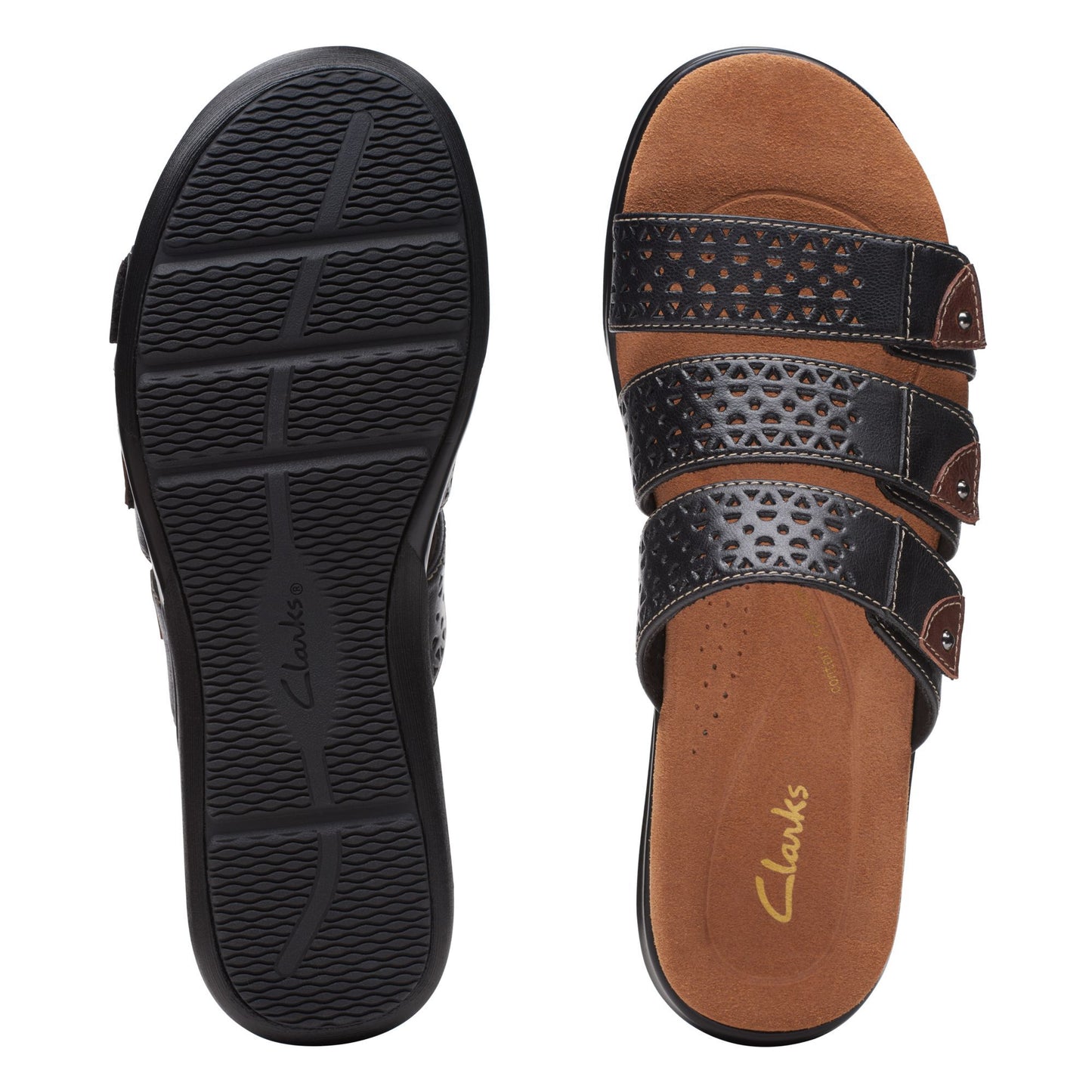 CLARKS レディース キトリーウォークサンダル(ブラック)