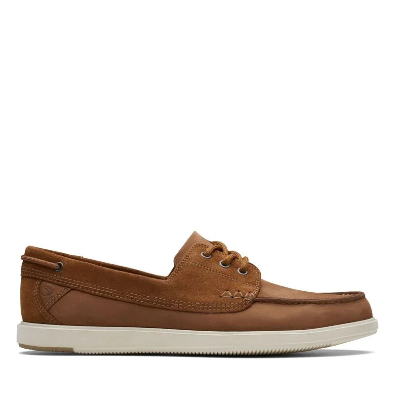 Nauticos De La Marca Clarks  Para Hombre Modelo Bratton Boat Dark Tan Nubuck En Color Marrón