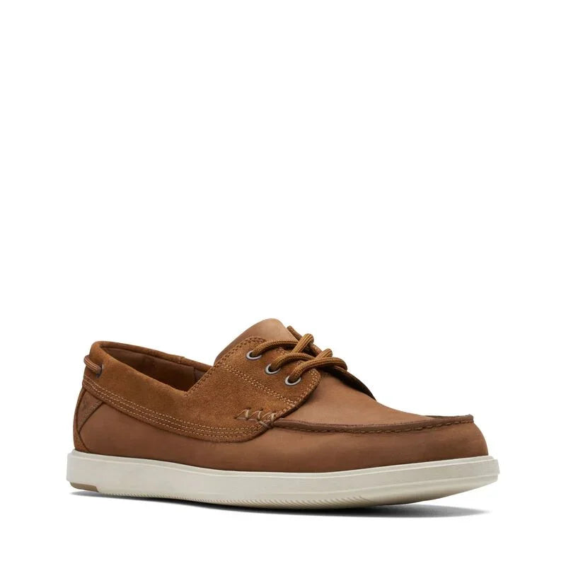 Nauticos De La Marca Clarks  Para Hombre Modelo Bratton Boat Dark Tan Nubuck En Color Marrón