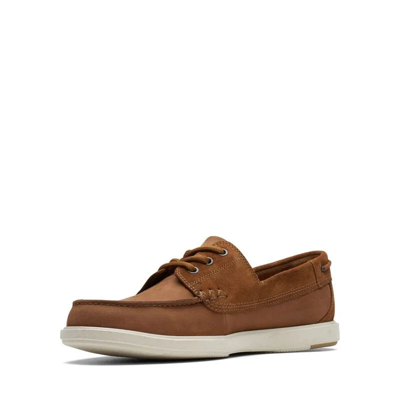 Nauticos De La Marca Clarks  Para Hombre Modelo Bratton Boat Dark Tan Nubuck En Color Marrón