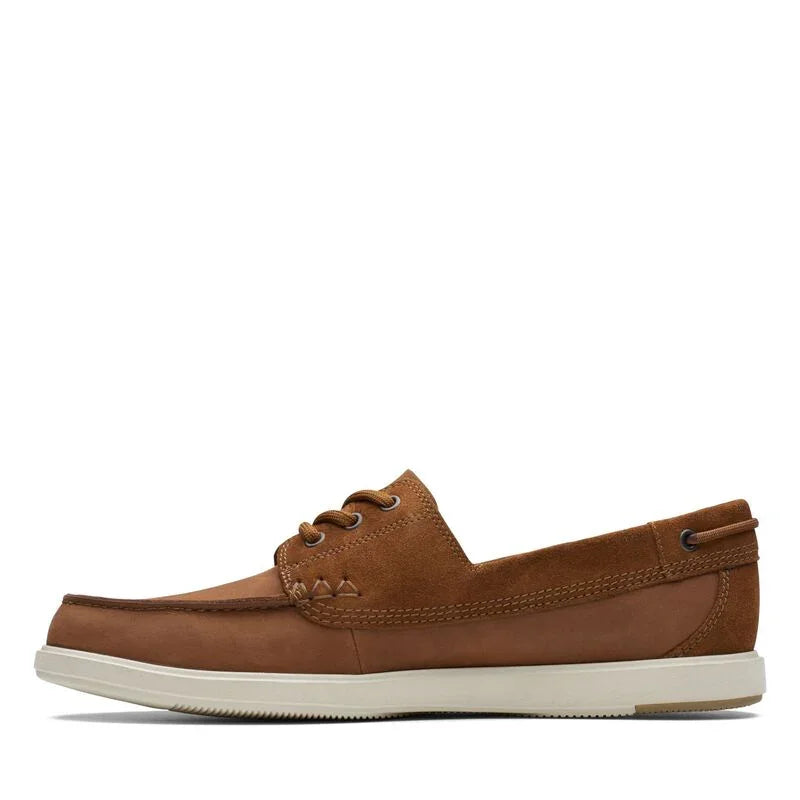 Nauticos De La Marca Clarks  Para Hombre Modelo Bratton Boat Dark Tan Nubuck En Color Marrón