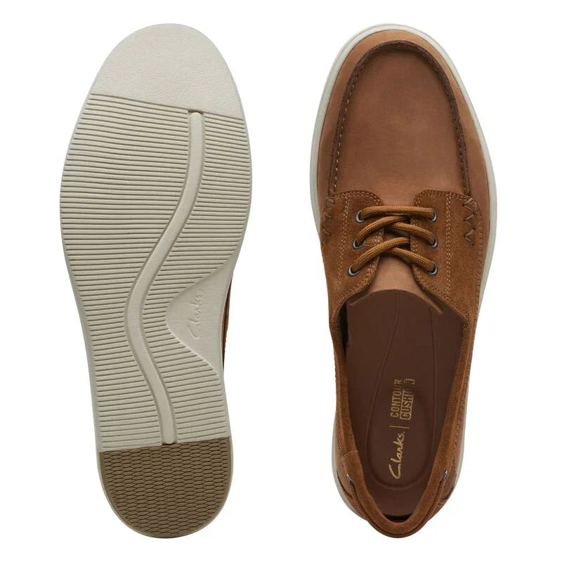Nauticos De La Marca Clarks  Para Hombre Modelo Bratton Boat Dark Tan Nubuck En Color Marrón