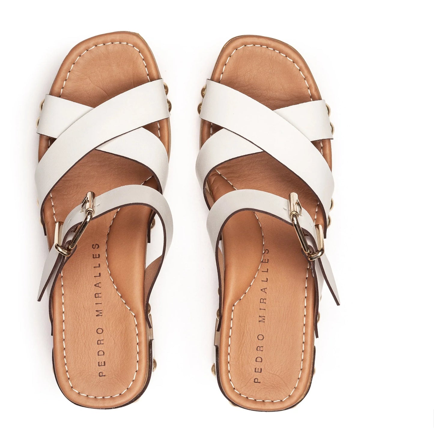Sandalias De La Marca Pedro Miralles Para Mujer Modelo 13151 Alfa OffEn Color Blanco