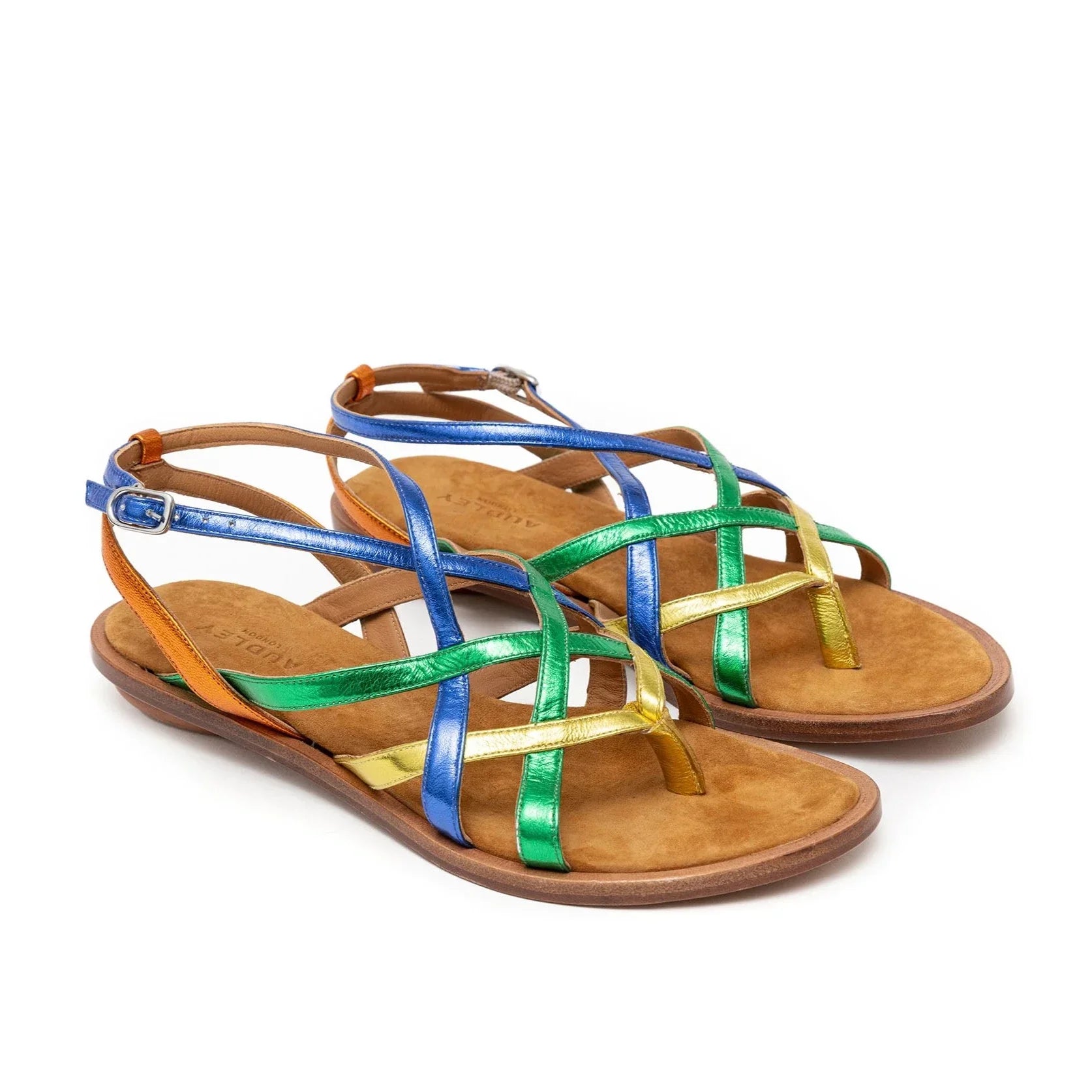 Sandalias De La Marca Audley Para Mujer Modelo Harika En Color Dorado