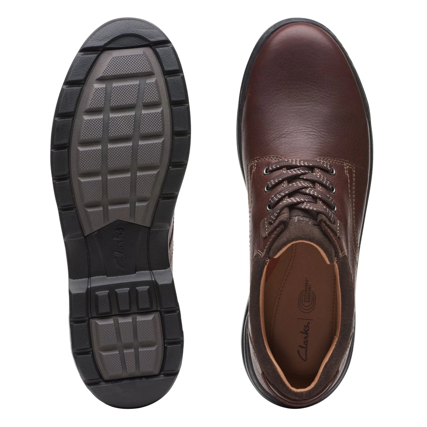 Zapatos Casual De La Marca Clarks Para Hombre Modelo Rockie Walkgtx Dark Tan Lea En Color Marrón
